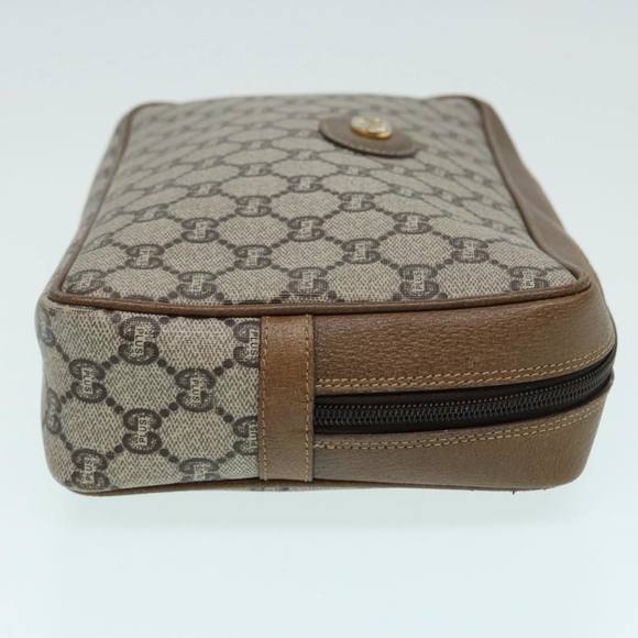 GUCCI GG Plus Supreme Clutch Bag PVC Beige Auth mr376 - Picture 3 of 16